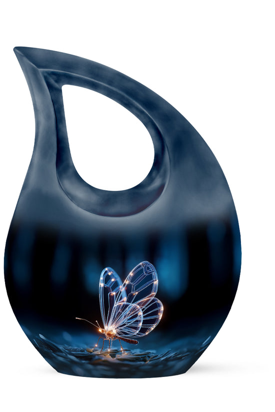 Sublime Butterfly Cremation Urns for Human Ashes - Black 10-inch - Yatskia