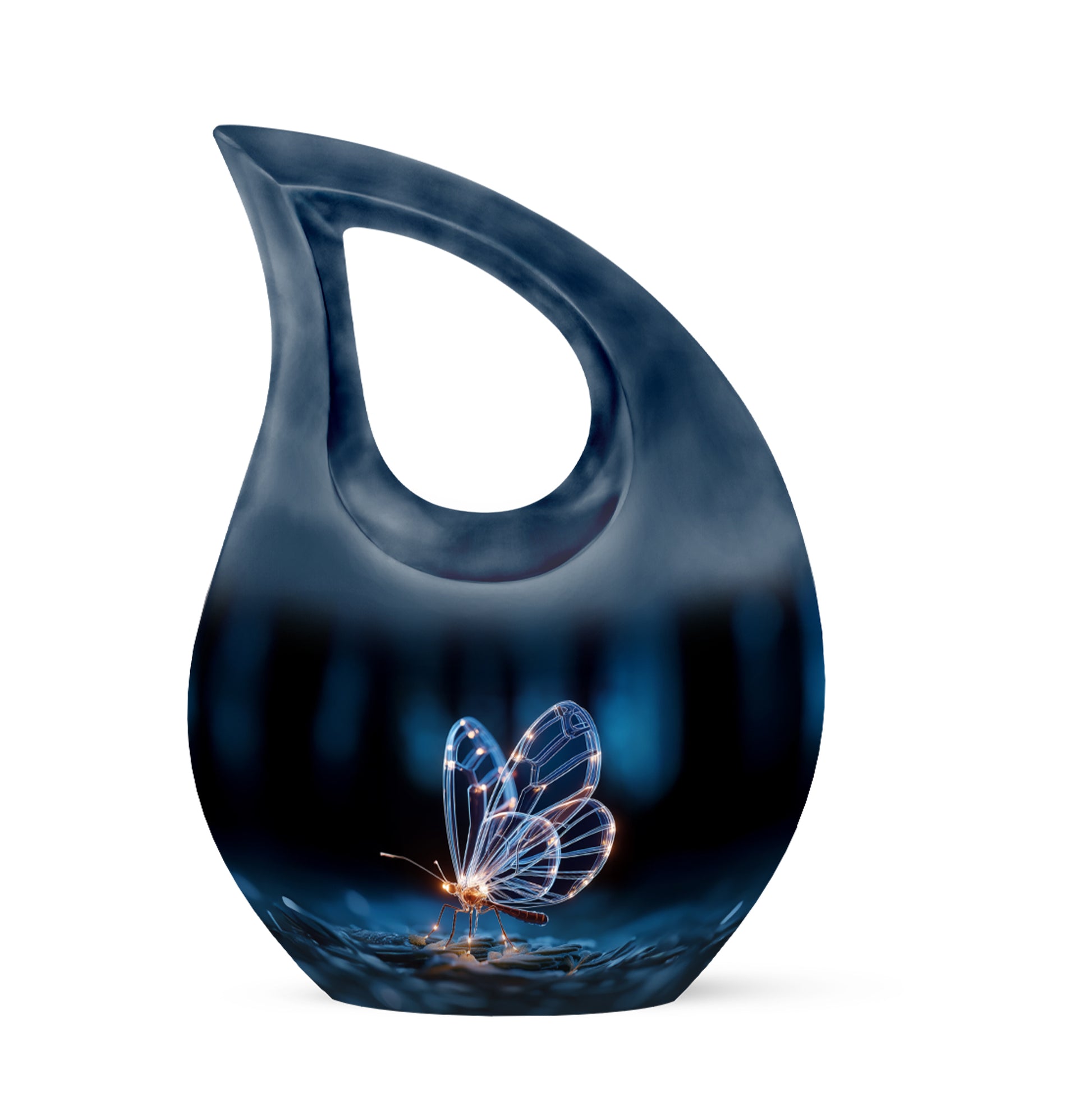 Sublime Butterfly Cremation Urns for Human Ashes - Black 10-inch - Yatskia