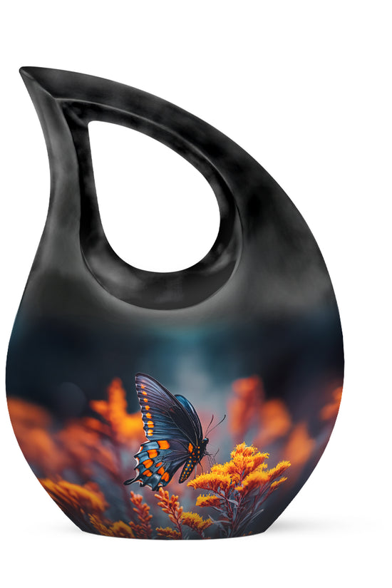 Hallowed Butterfly Cremation Urns for Human Ashes - Blue 10-inch - Yatskia
