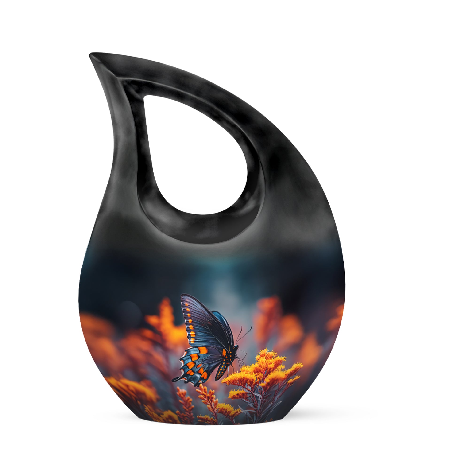 Hallowed Butterfly Cremation Urns for Human Ashes - Blue 10-inch - Yatskia