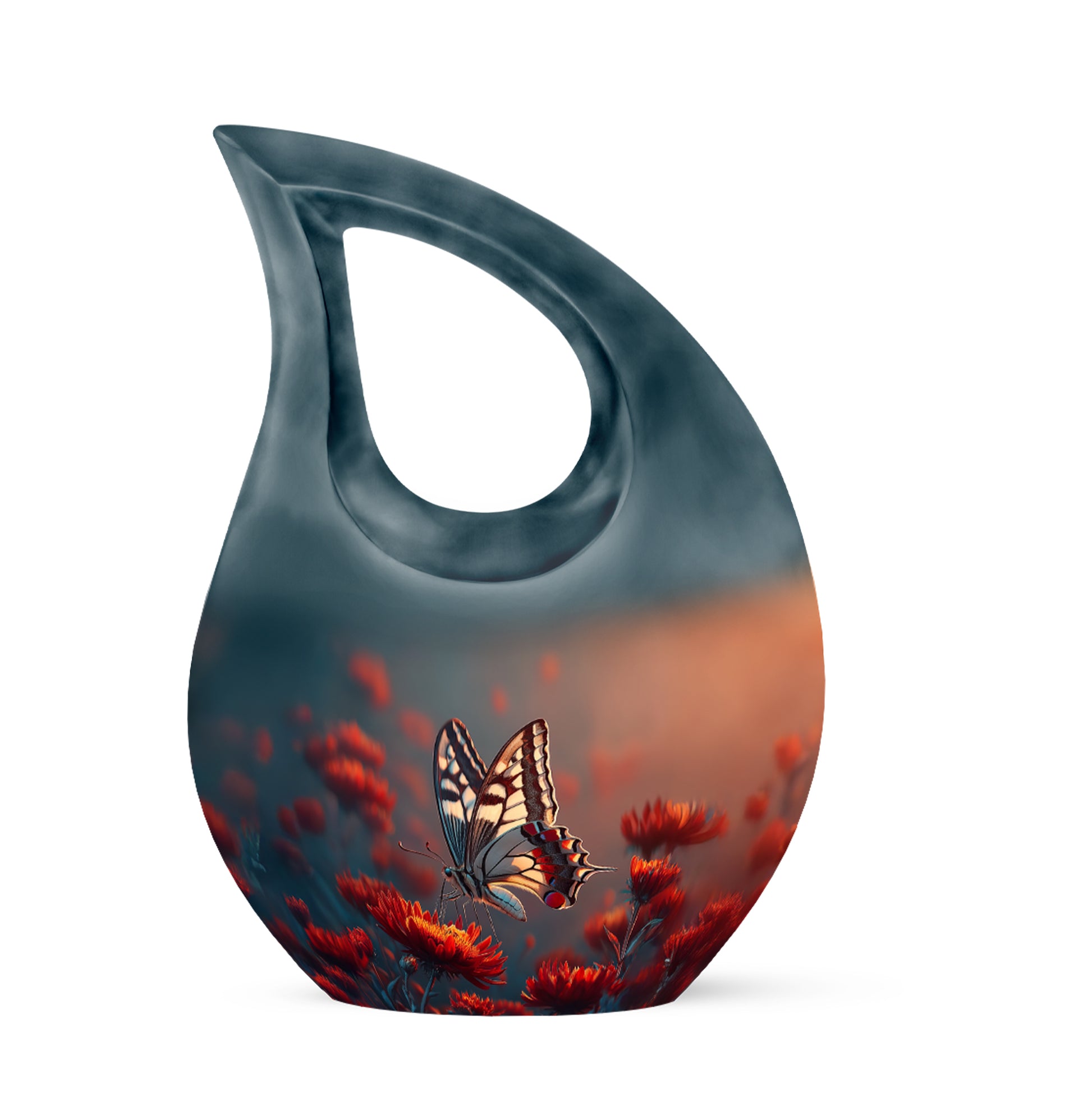Harmonious Butterfly Cremation Urns for Human Ashes - Blue 10-inch - Yatskia