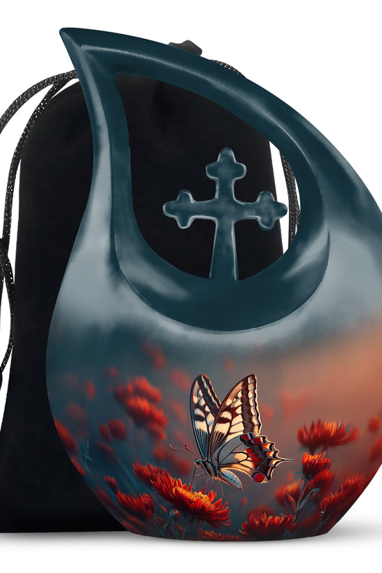 Colorful Butterfly Funeral Urn - Cremation Urns Large Adult Women