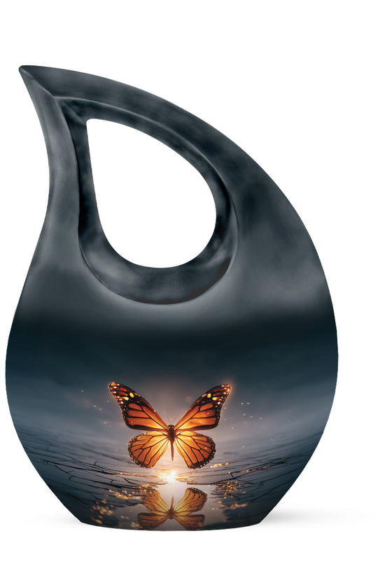 Blue Butterfly Cremation Urns - Enduring Haven 10-inch, 200 cu in - Yatskia