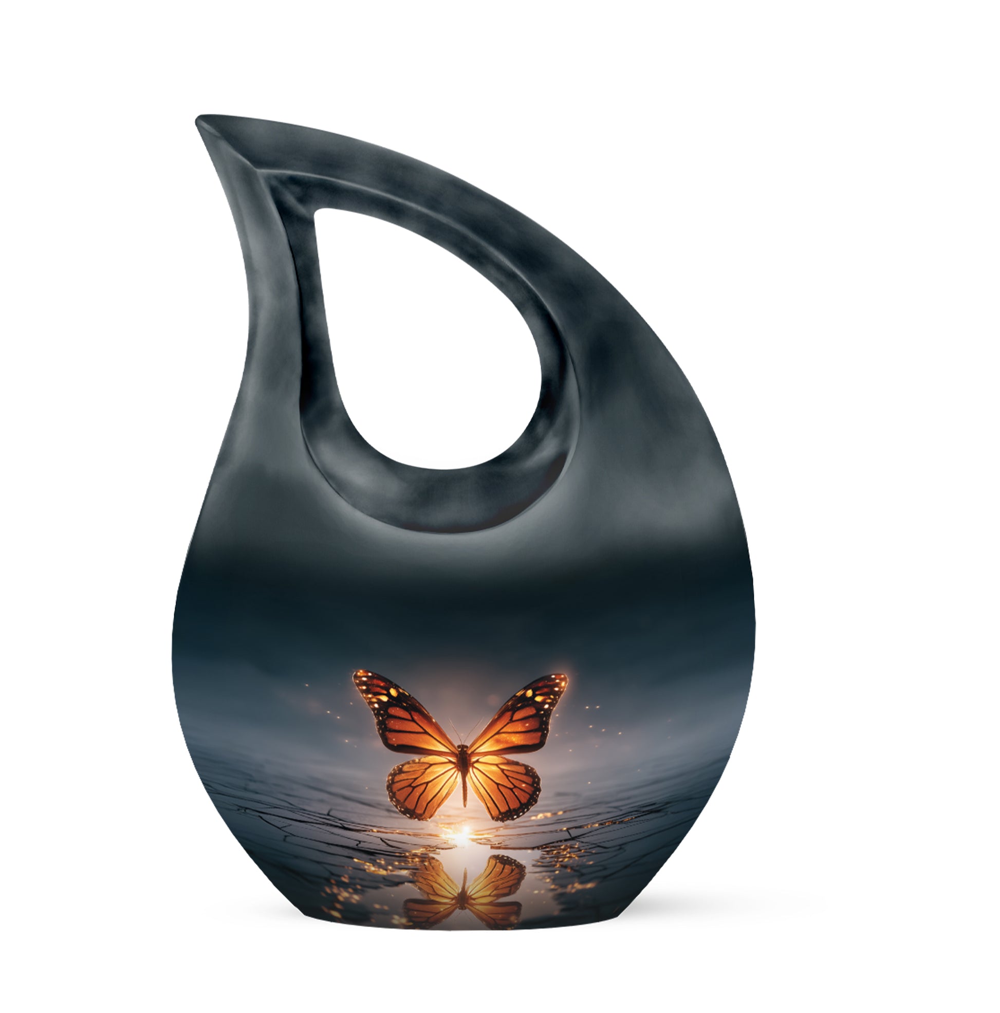 Blue Butterfly Cremation Urns - Enduring Haven 10-inch, 200 cu in - Yatskia