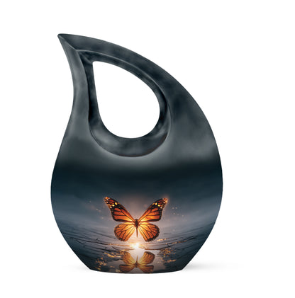 Blue Butterfly Cremation Urns - Enduring Haven 10-inch, 200 cu in - Karyliz