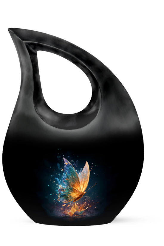 Personalized Black Butterfly Cremation Urns for Ashes - Captivating 10-inch - Yatskia