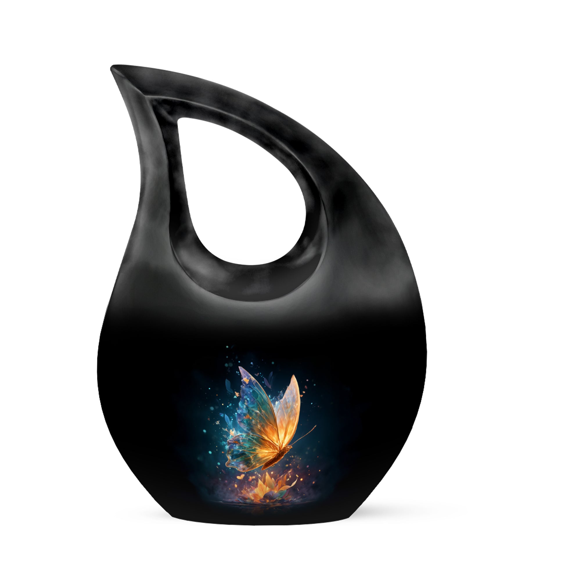 Personalized Black Butterfly Cremation Urns for Ashes - Captivating 10-inch - Yatskia