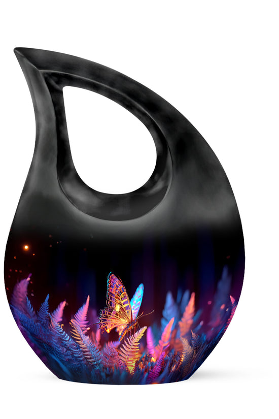 Personalized Magnificent Butterfly Cremation Urns - Black 10-inch, 200 cu in - Yatskia