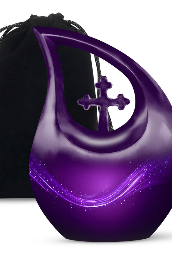 Personalized Purple Color Urn - Beautifully Handcrafted Urns For Ashes