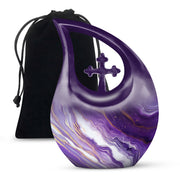 Beautiful Purple Marble Urn for Ashes – Durable Aluminum Memorial Urn