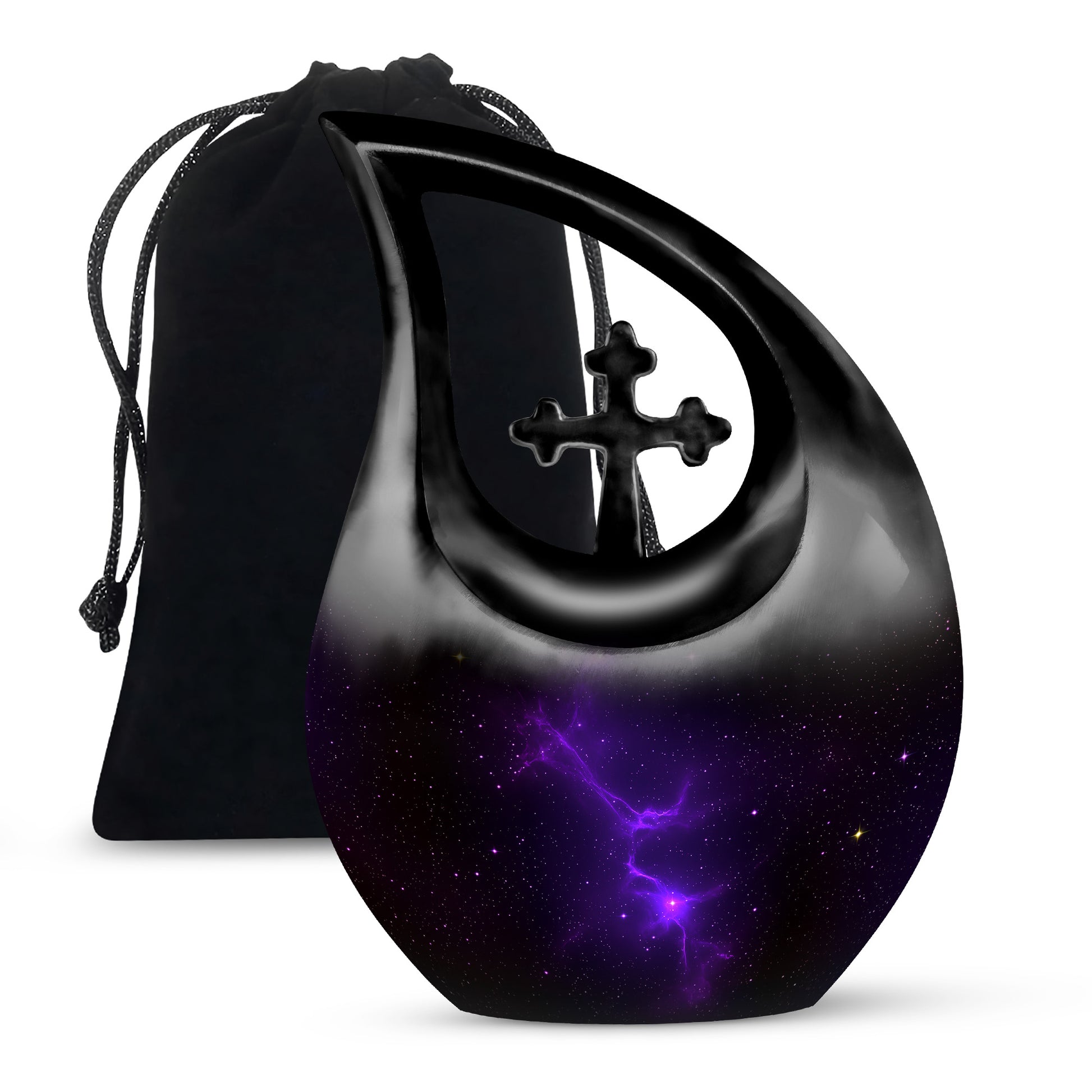 Galaxy Themed Funeral Urn – Elegant Purple Nebula Urn for Human Ashes