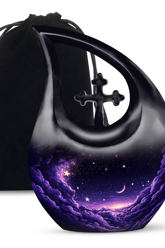 Night Purple Cremation Urn - Elegant Memorial Urns For Human Ashes