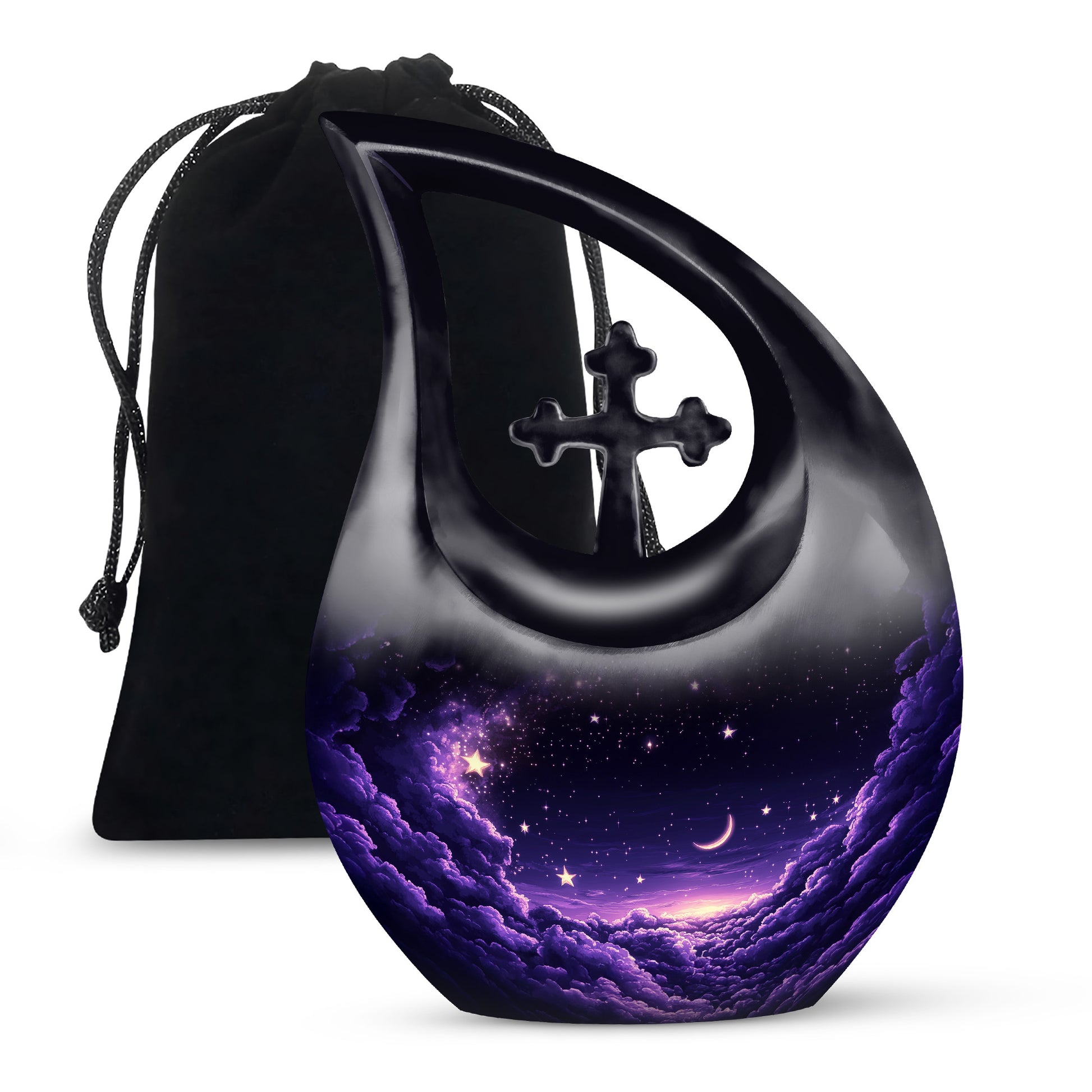Night Purple Cremation Urn - Elegant Memorial Urns For Human Ashes