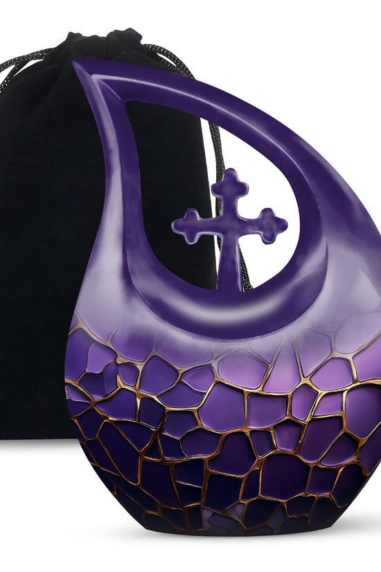 Premium Purple Cremation Urn for Ashes – Decorative Memorial Urn