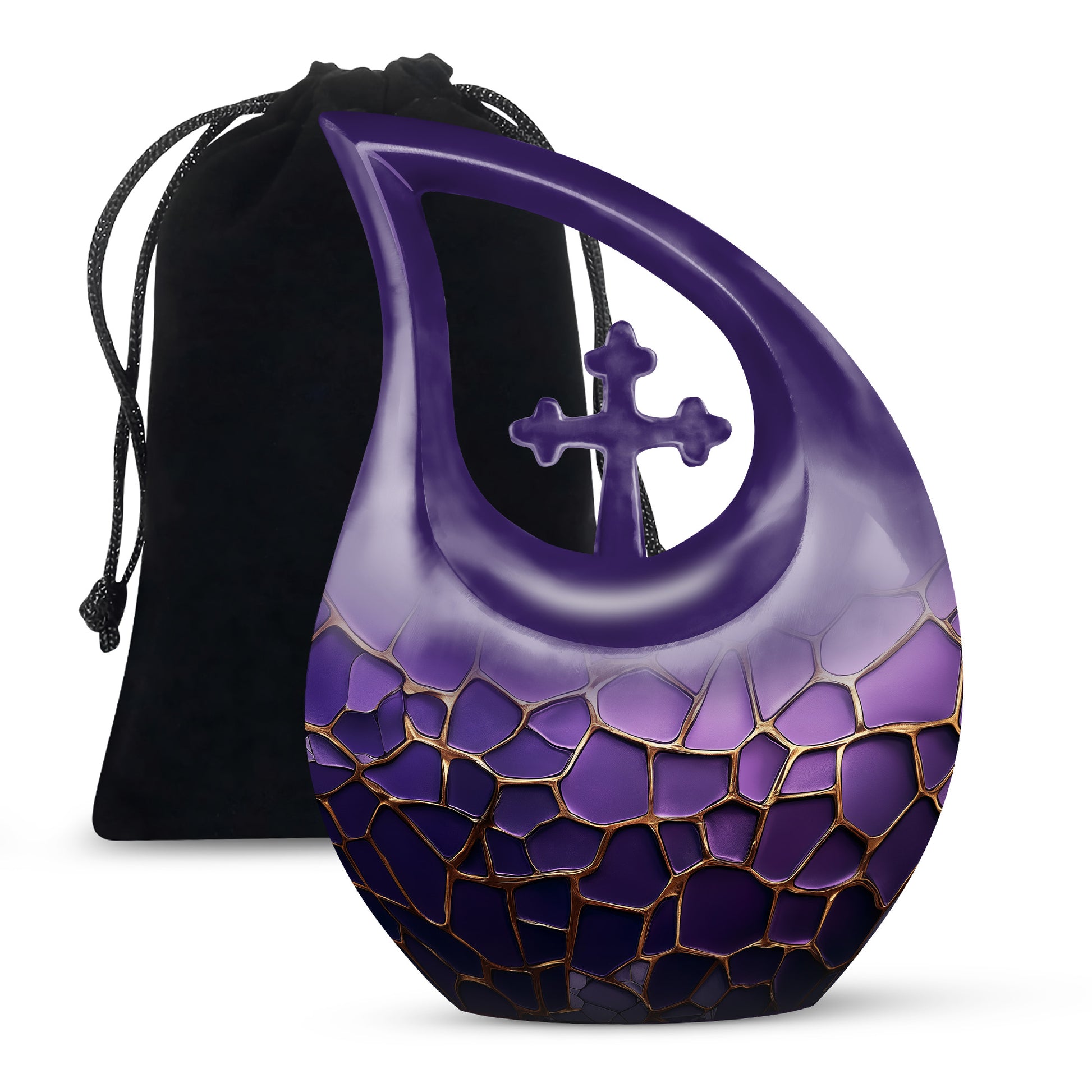 Premium Purple Cremation Urn for Ashes – Decorative Memorial Urn
