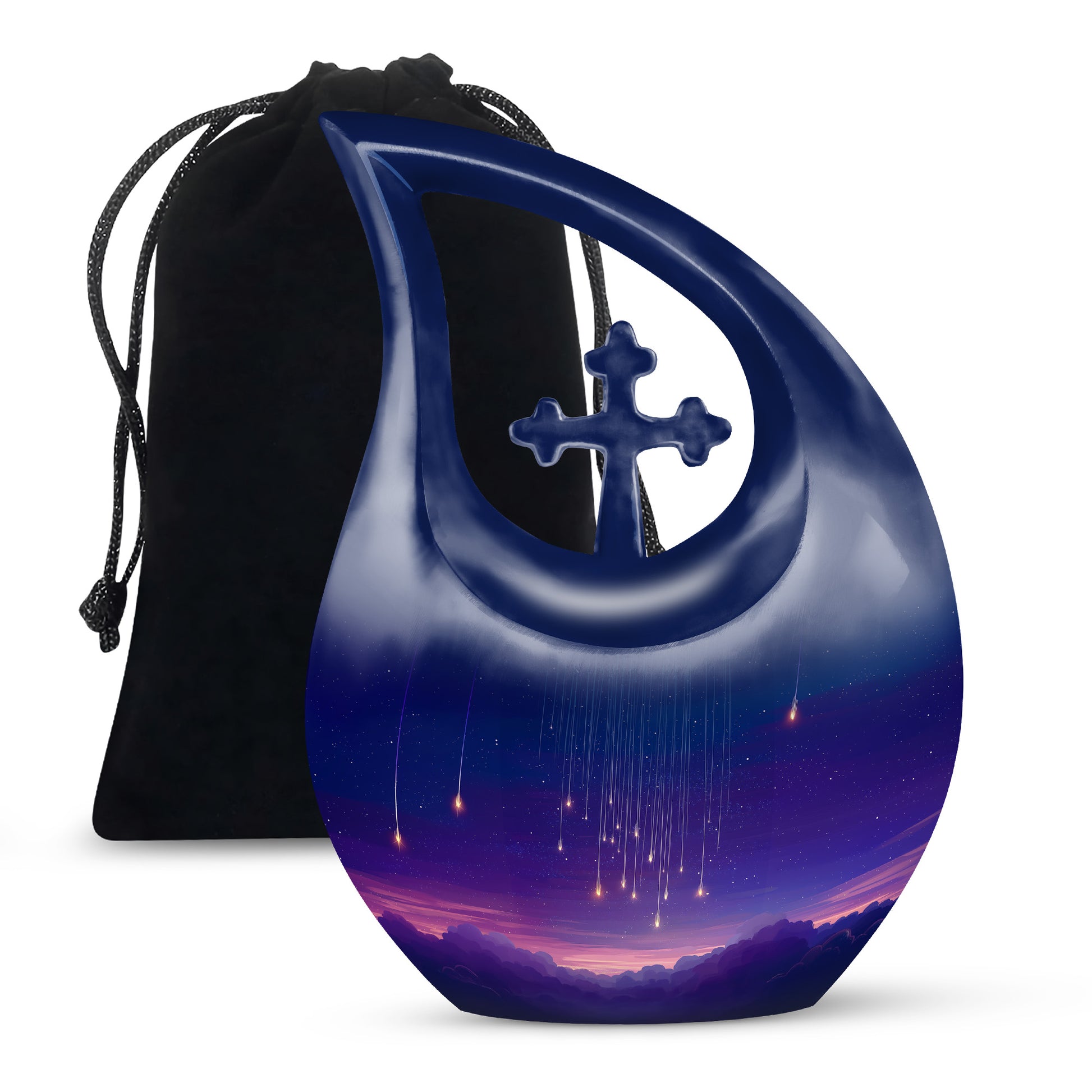 Night Shooting Stars Urn - Beautiful Handcrafted Urns For Women Ashes
