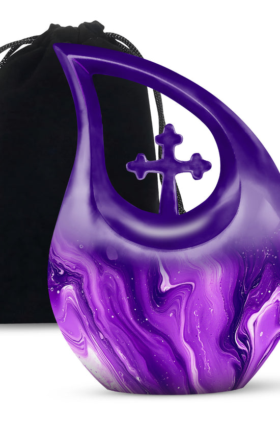 Handcrafted Purple Cremation Urn – Large Urns for Human Ashes Adult