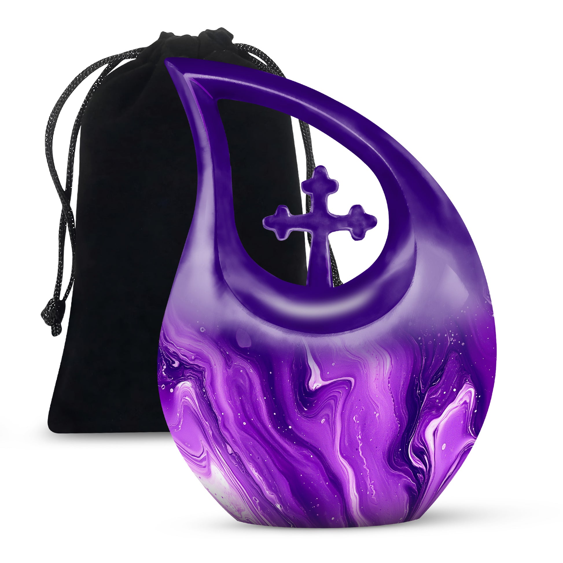 Handcrafted Purple Cremation Urn – Large Urns for Human Ashes Adult