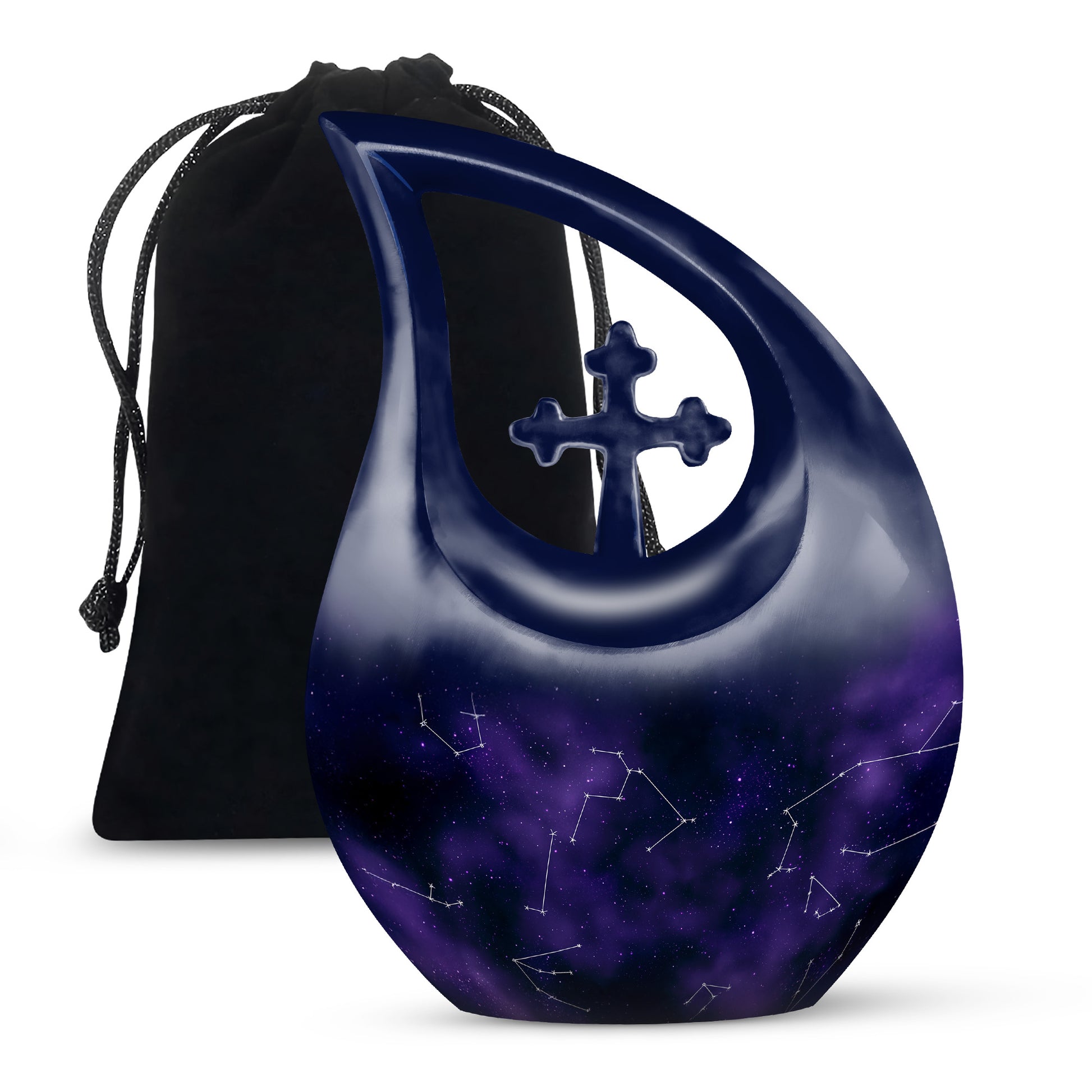 Purple Galaxy Cremation Urn – Cosmic Constellation Design Memorial Urn
