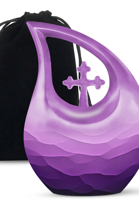 Beautifully Handcrafted Purple Urn - Customized Urns For Human Ashes