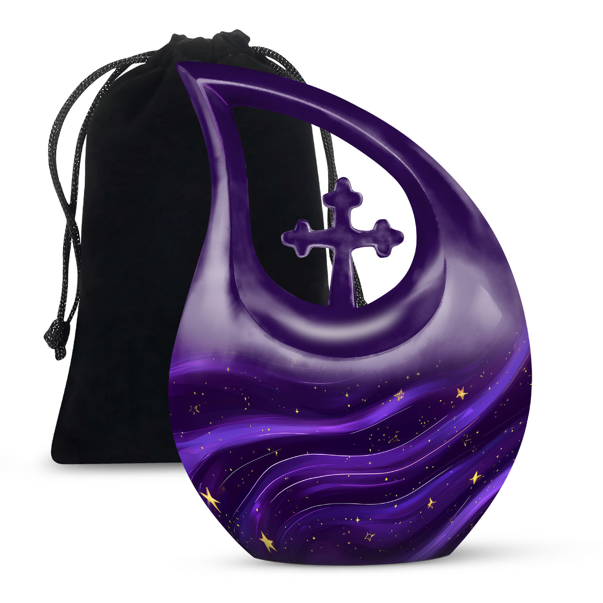 Purple Galaxy Cremation Urn - Beautiful Decorative Urns For Women Ashes