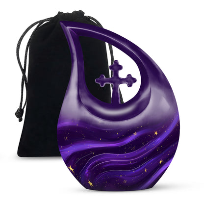 Purple Galaxy Cremation Urn - Beautiful Decorative Urns For Women Ashes
