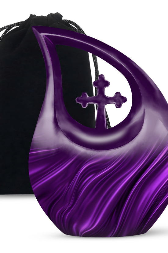 Purple Swirl Cremation Urn – Elegant Memorial Urn For Adult Male & Female