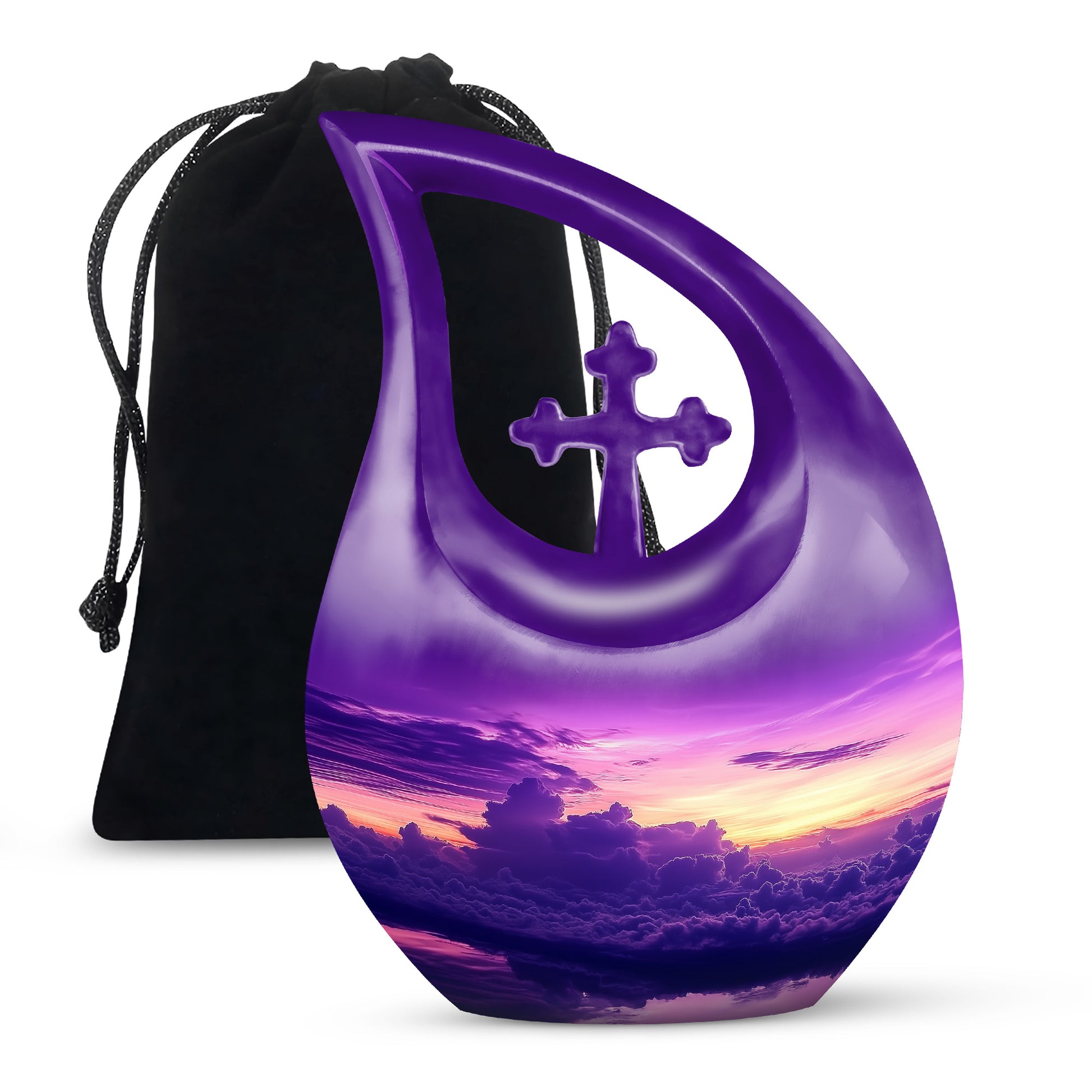 Purple Sunset Sky Funeral Urn – Beautiful Adult Memorial Urn for Ashes