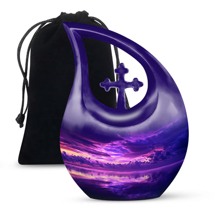 Purple Sunset Cremation Urn - Small Cremation Urn For Ashes For Women