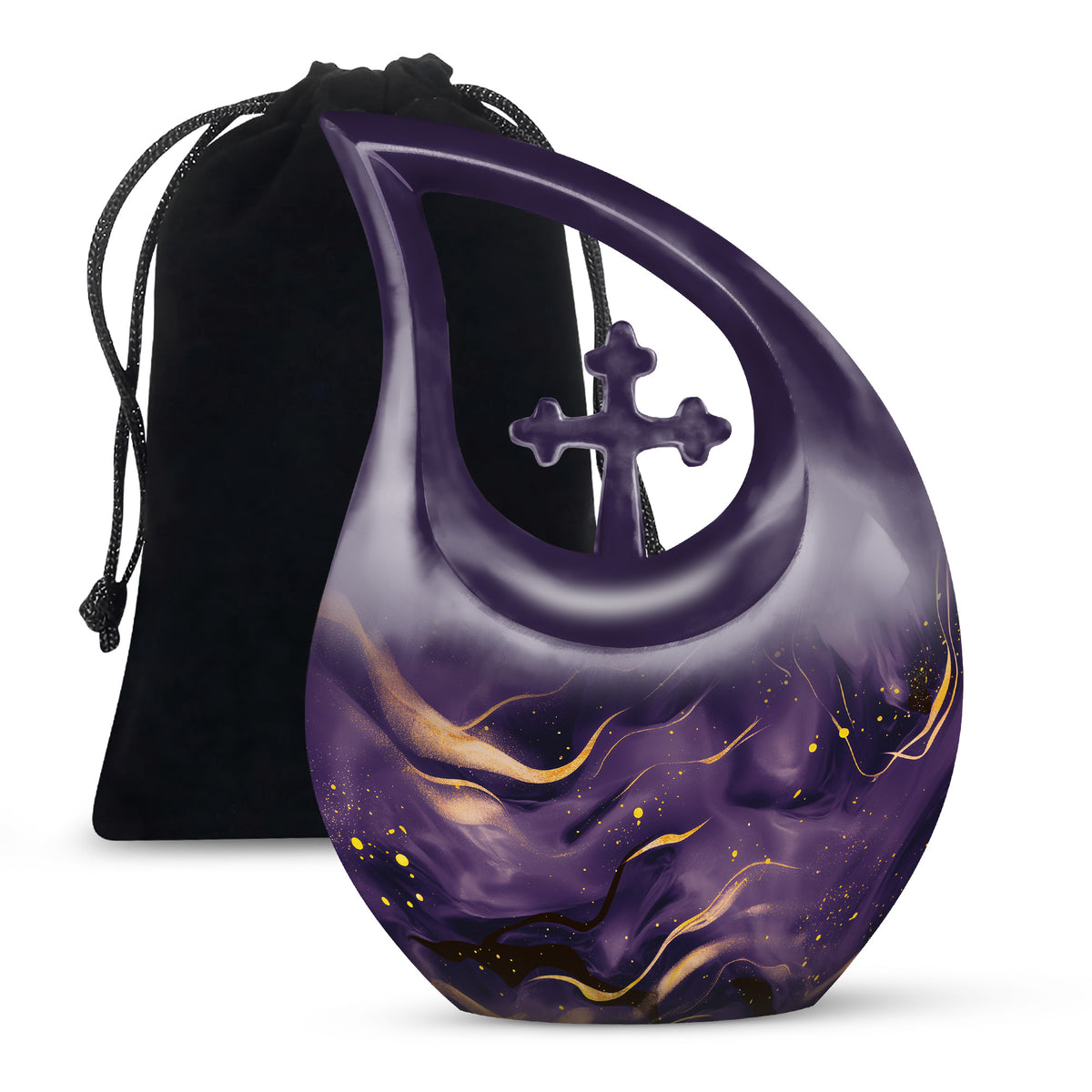 Handcrafted Purple Marble Cremation Urn – Decorative Memorial Keepsake