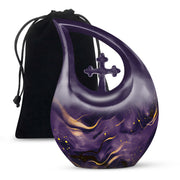 Handcrafted Purple Marble Cremation Urn – Decorative Memorial Keepsake