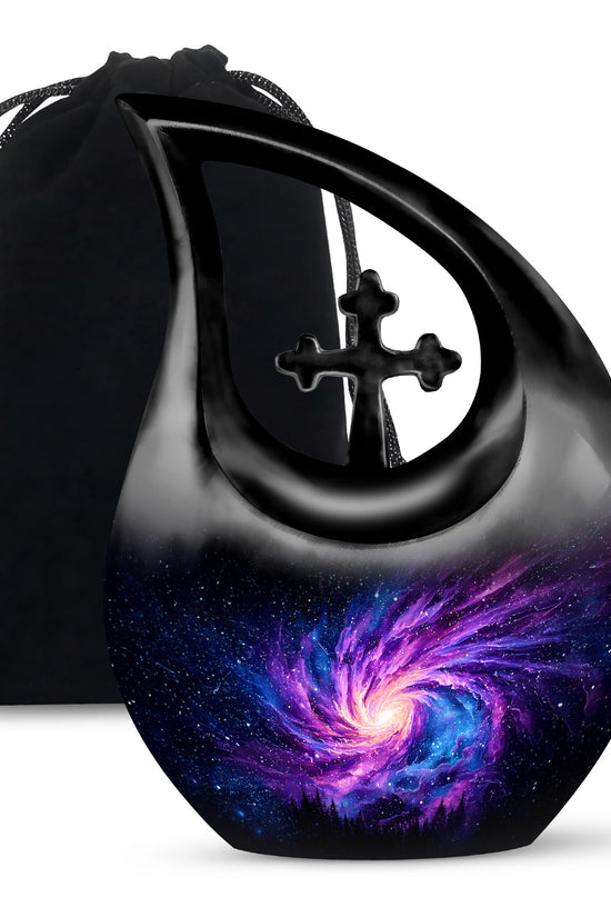 Black Galaxy Funeral Urn - Beautifully Crafted Urns For Human Ashes