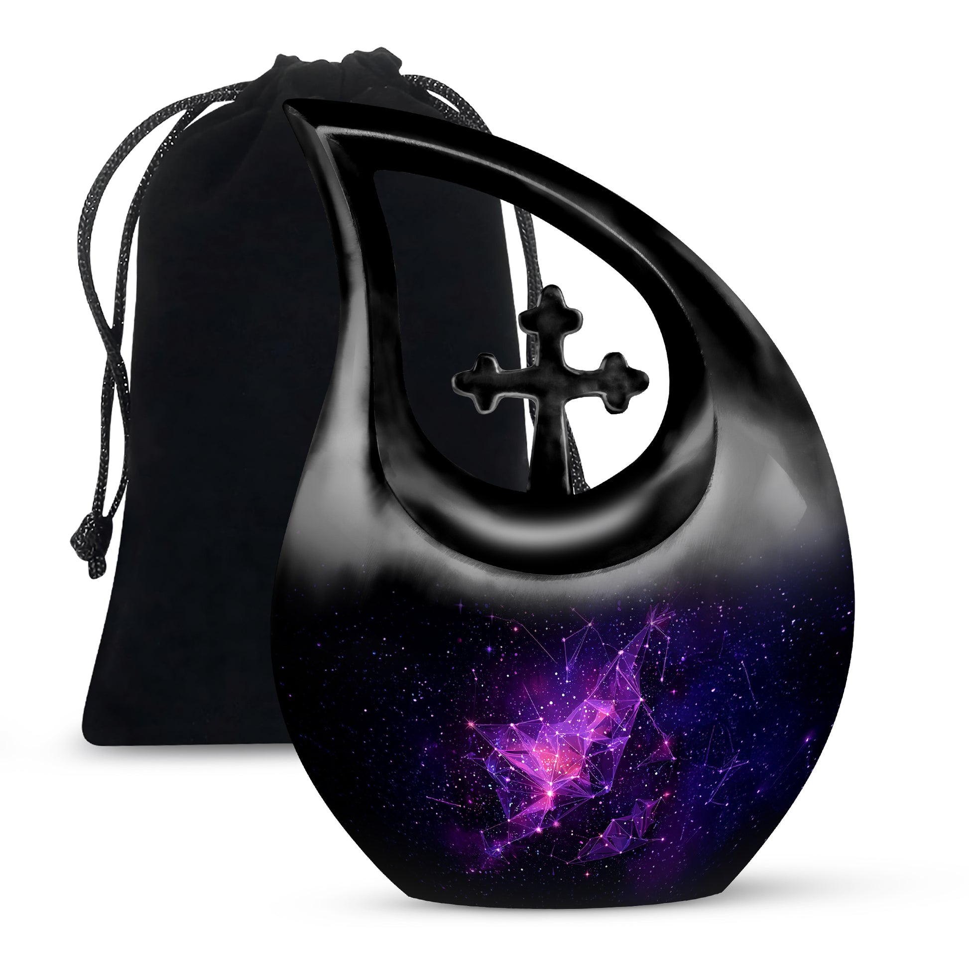Galaxy Purple Cremation Urn – Cosmic Star Memorial Urn for Ashes