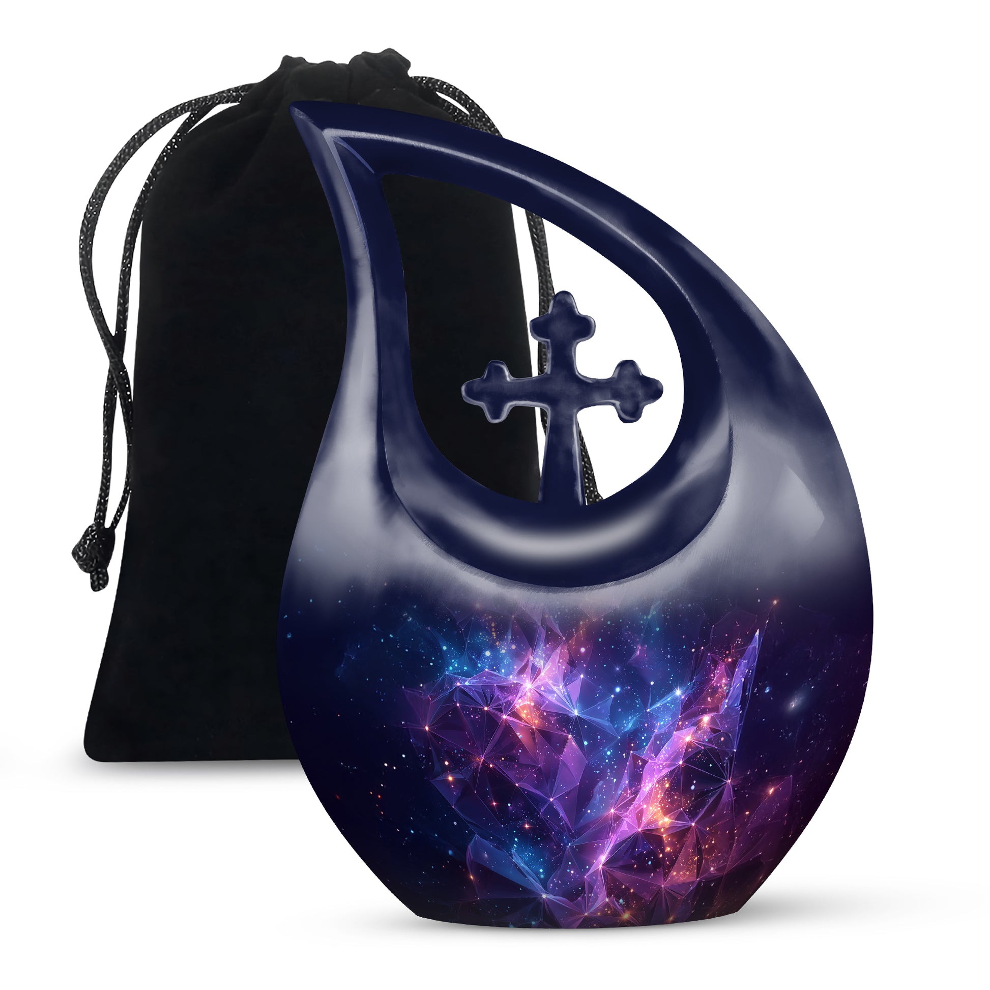 Galaxy Cremation Urn – Cosmic Purple Memorial Ashes Urn For Ashes