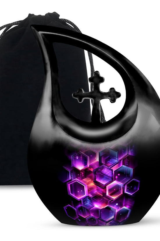 Artistic Geometric Cremation Urn - Large Decorative Urns For Ashes