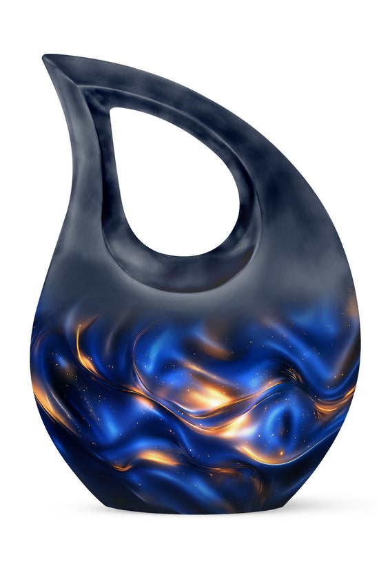 Personalized Eternal Blue Cremation Urns - Blue 10-inch, 200 cu in - Karyliz