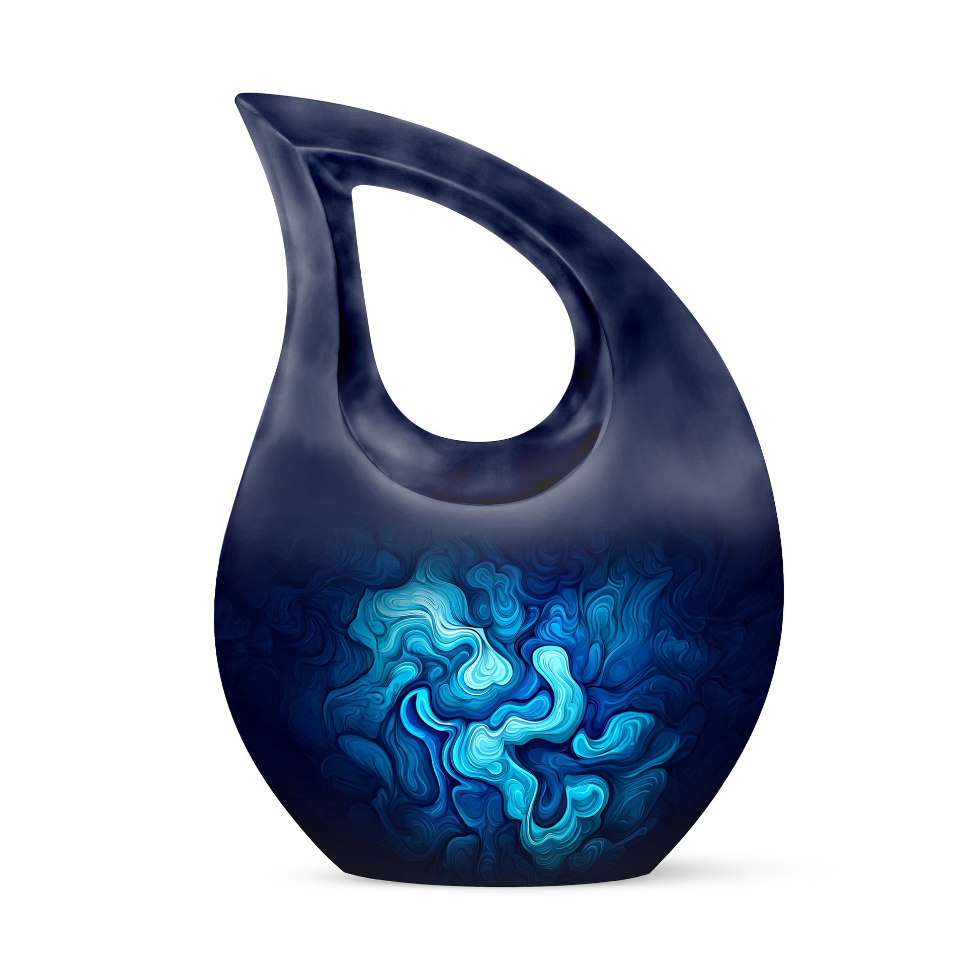 Personalized Blue Cremation Urns - Tranquil Blue 10-inch, 200 cu in - Karyliz