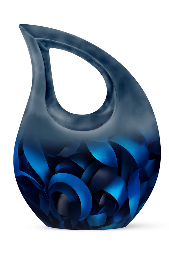 Black Beloved Blue Cremation Urns for Human Ashes - 10-inch, 200 cu in - Karyliz