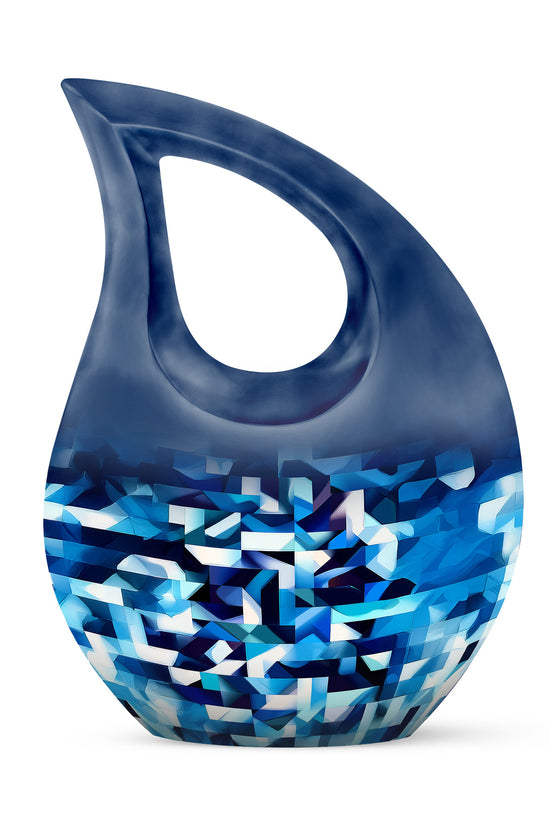 Personalized Blue Blue Cremation Urns for Ashes - Majestic 10-inch - Karyliz
