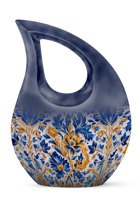 Ethereal Blue Memorial Cremation Urns - Gray 10-inch, 200 cu in - Karyliz