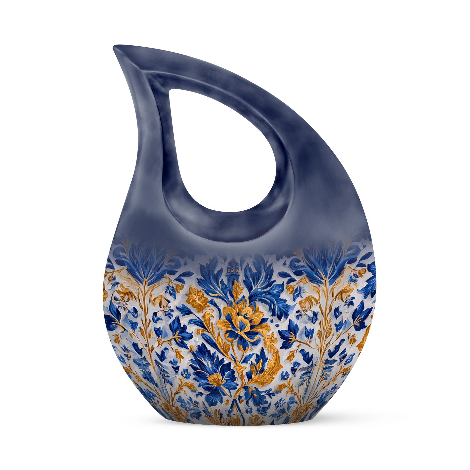 Ethereal Blue Memorial Cremation Urns - Gray 10-inch, 200 cu in - Karyliz