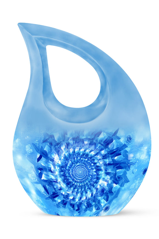 Blue Beloved Blue Cremation Urns for Human Ashes - 10-inch, 200 cu in - Karyliz