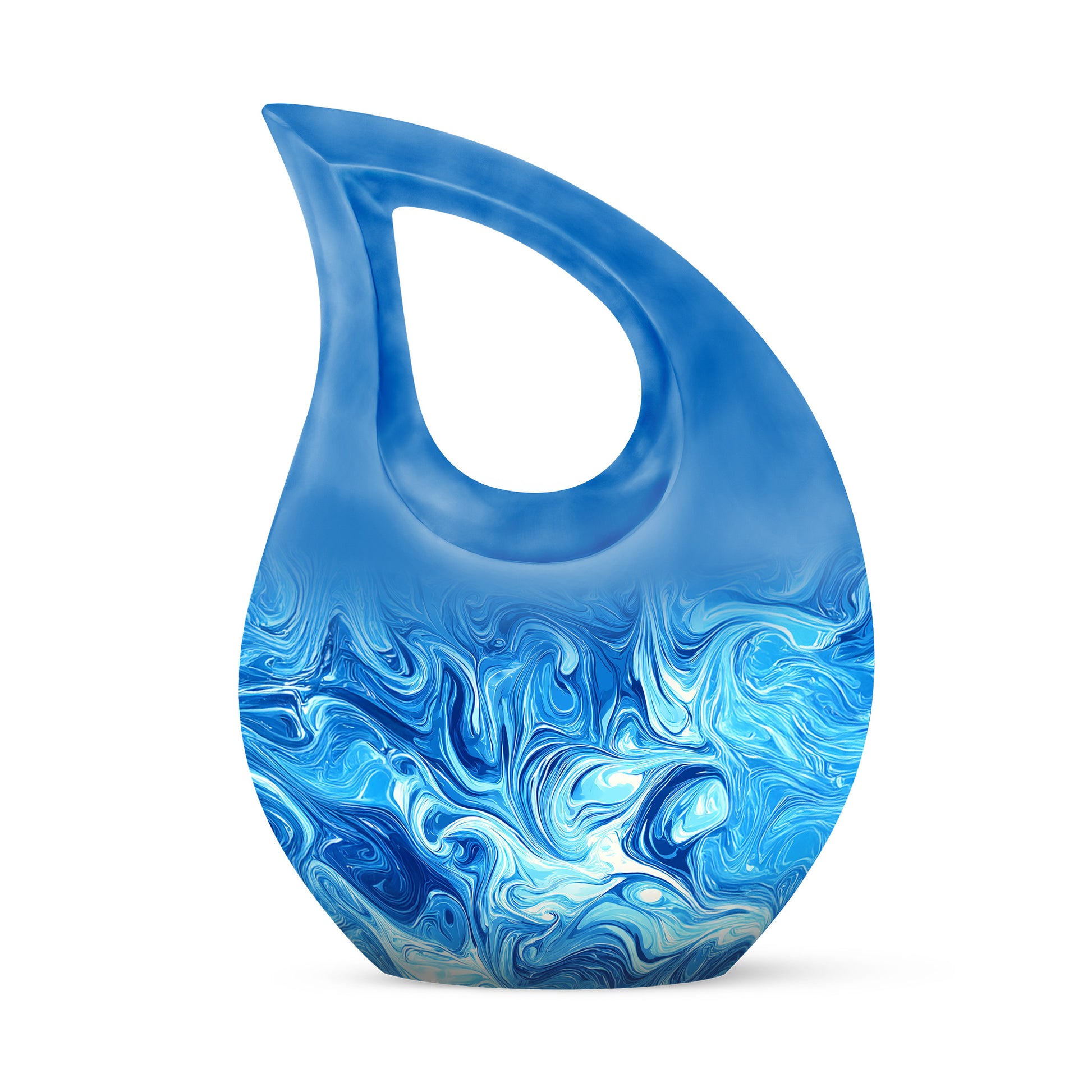 Personalized Blue Steadfast Blue Cremation Urns for Human Ashes - 10-inch, 200 cu in - Karyliz