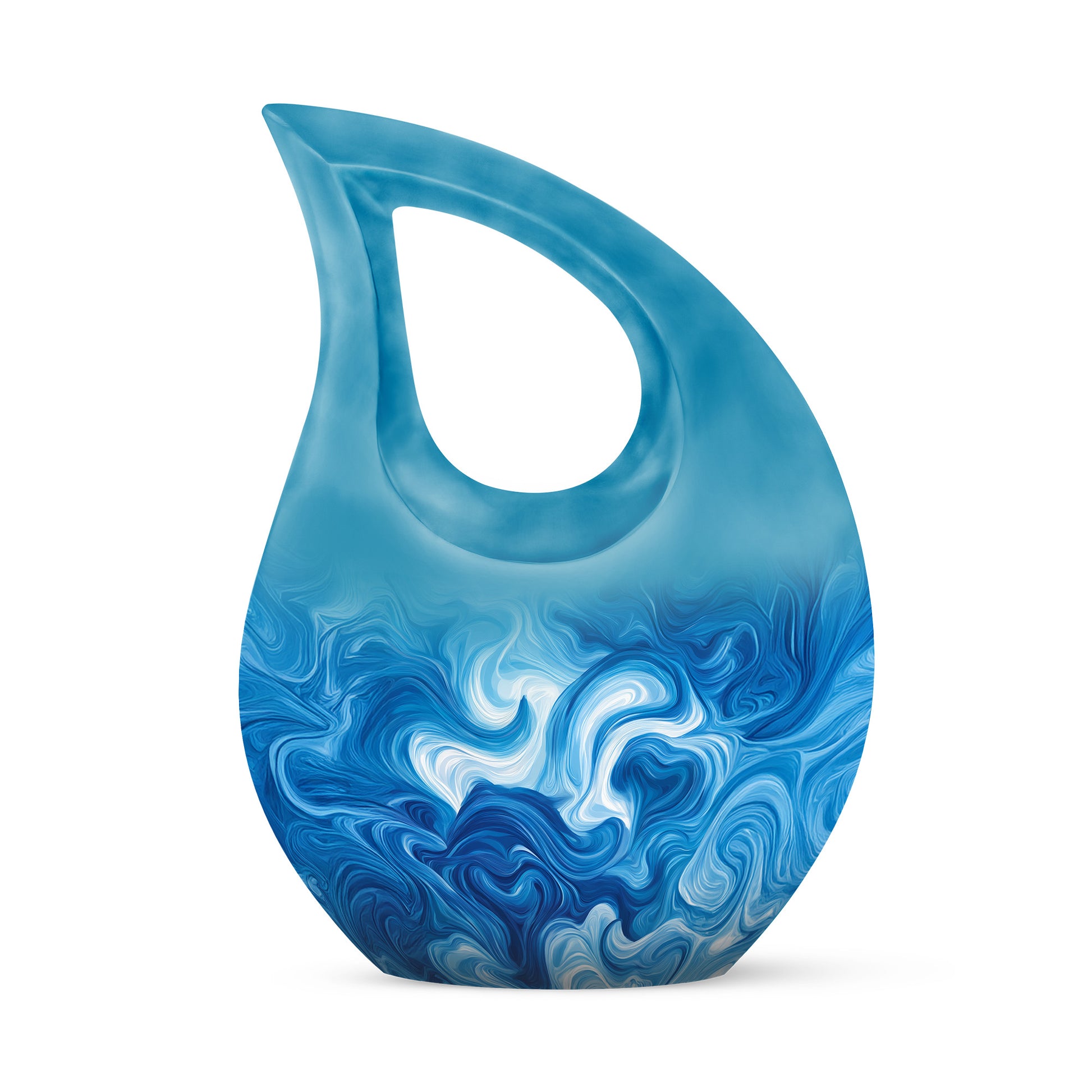 Ethereal Blue Memorial Cremation Urns - Blue 10-inch, 200 cu in - Karyliz