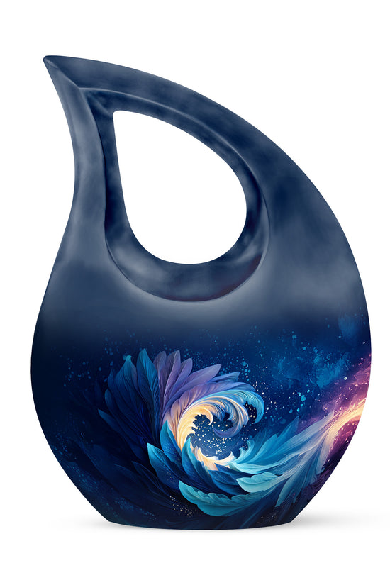 Personalized Blue Cremation Urns - Wondrous Blue 10-inch, 200 cu in - Karyliz