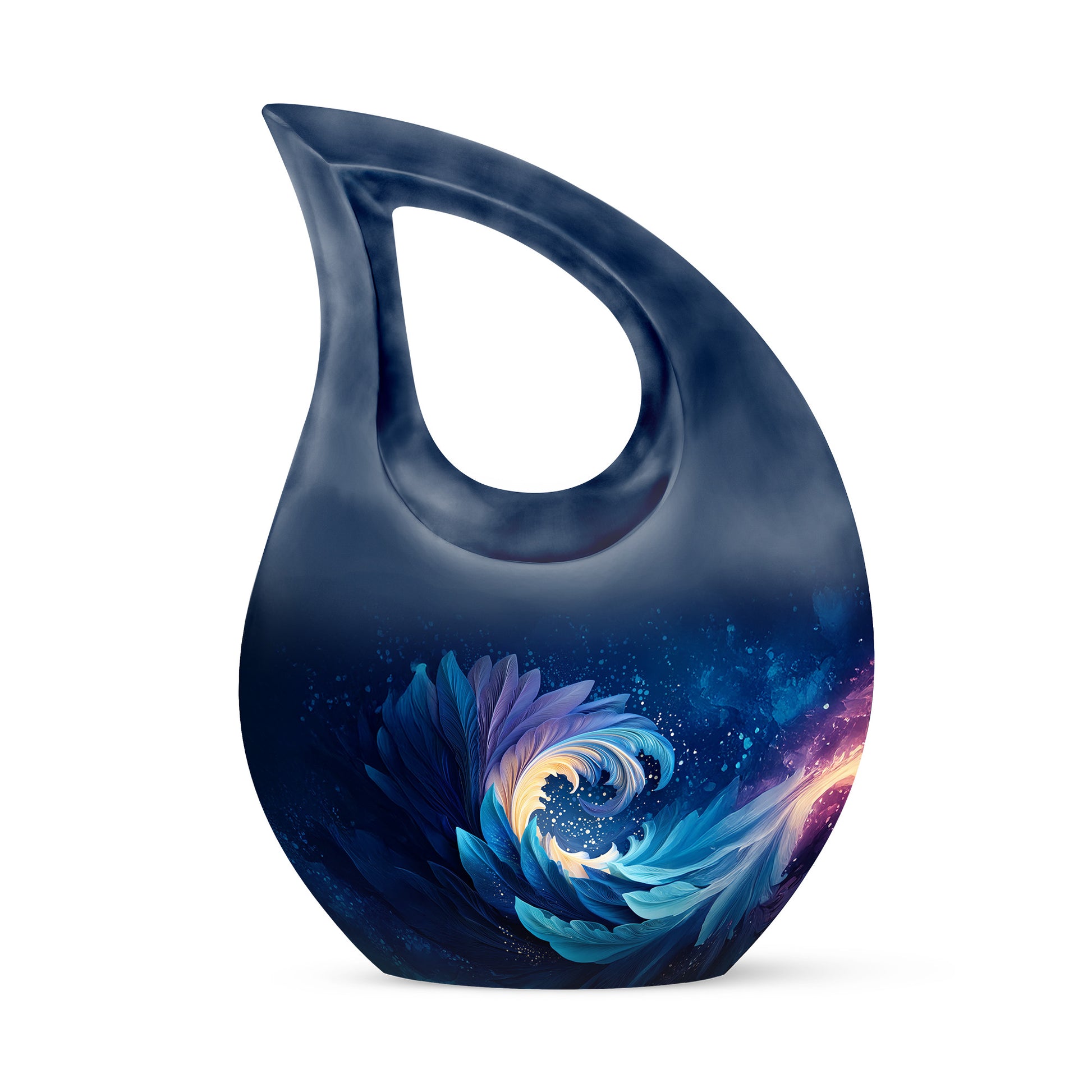 Personalized Blue Cremation Urns - Wondrous Blue 10-inch, 200 cu in - Karyliz