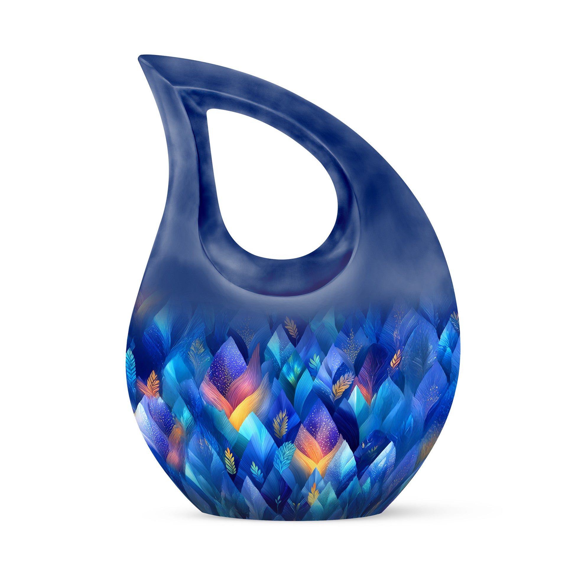 Blue Stately Blue Cremation Urns for Human Ashes - 10-inch, 200 cu in - Karyliz