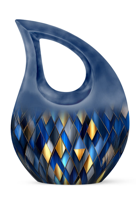 Illustrious Blue Memorial Cremation Urns - Blue 10-inch, 200 cu in - Karyliz