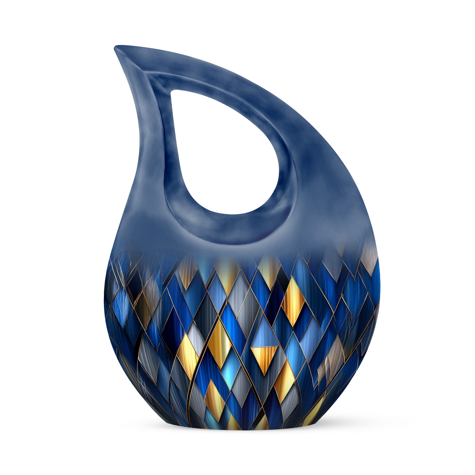Illustrious Blue Memorial Cremation Urns - Blue 10-inch, 200 cu in - Karyliz