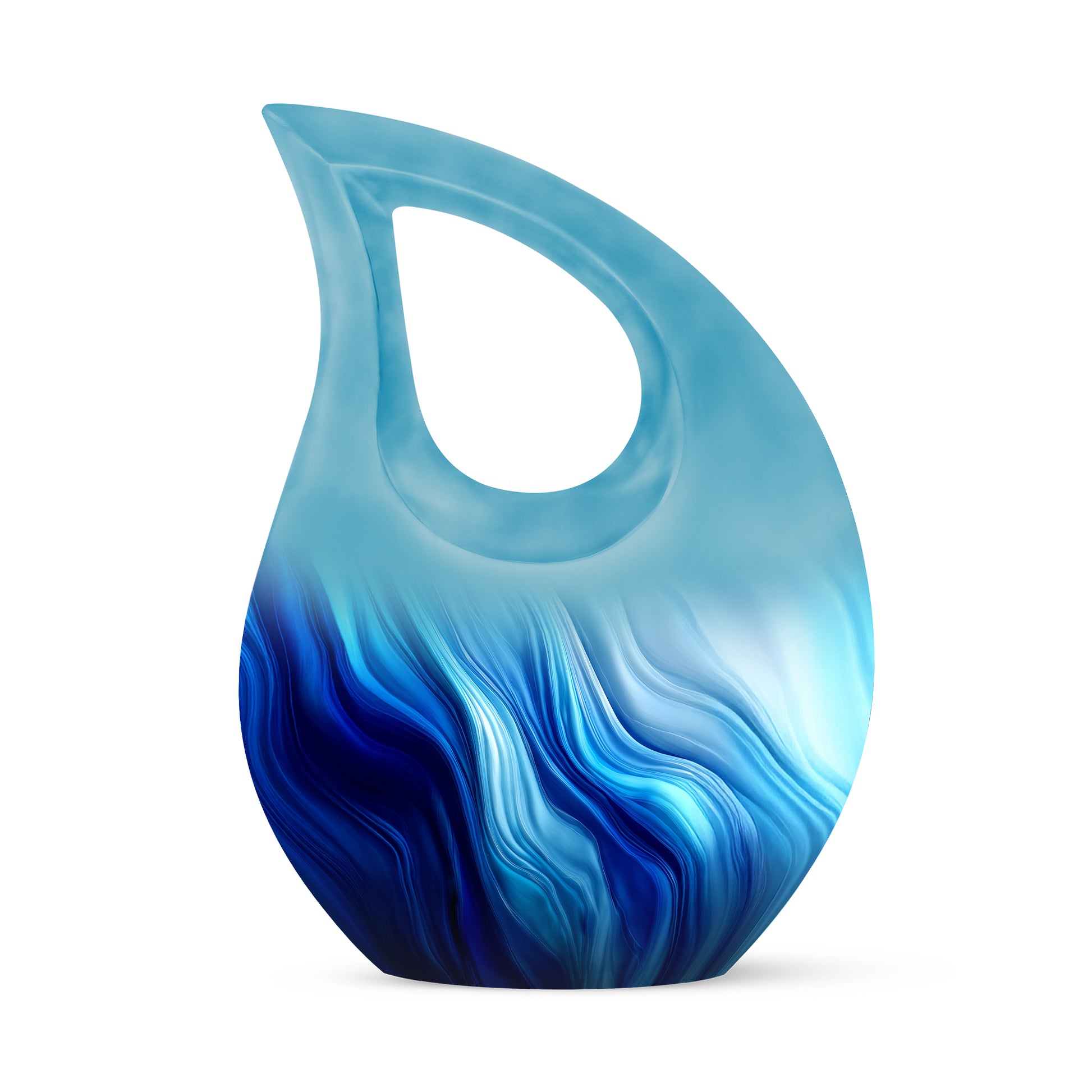 Personalized Blue Steadfast Blue Cremation Urns for Human Ashes - 10-inch, 200 cu in - Karyliz